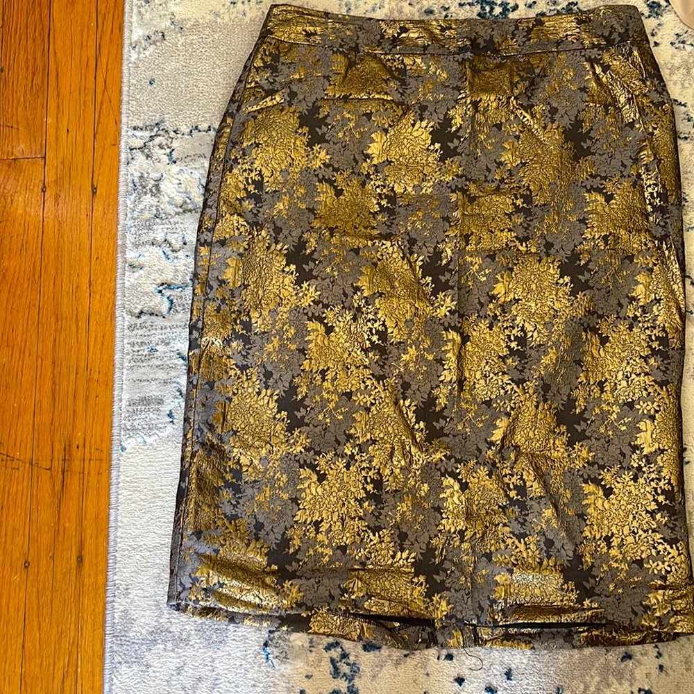 Liz Claiborne size 12 gold/grey pencil skirt